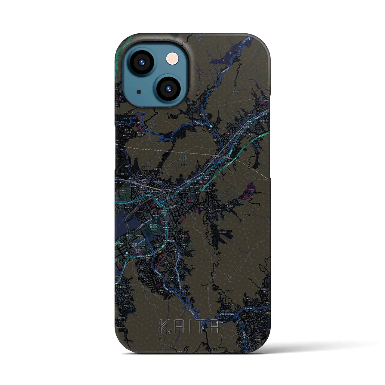 【海田(広島県)】地図柄iPhoneケース(バックカバータイプ)