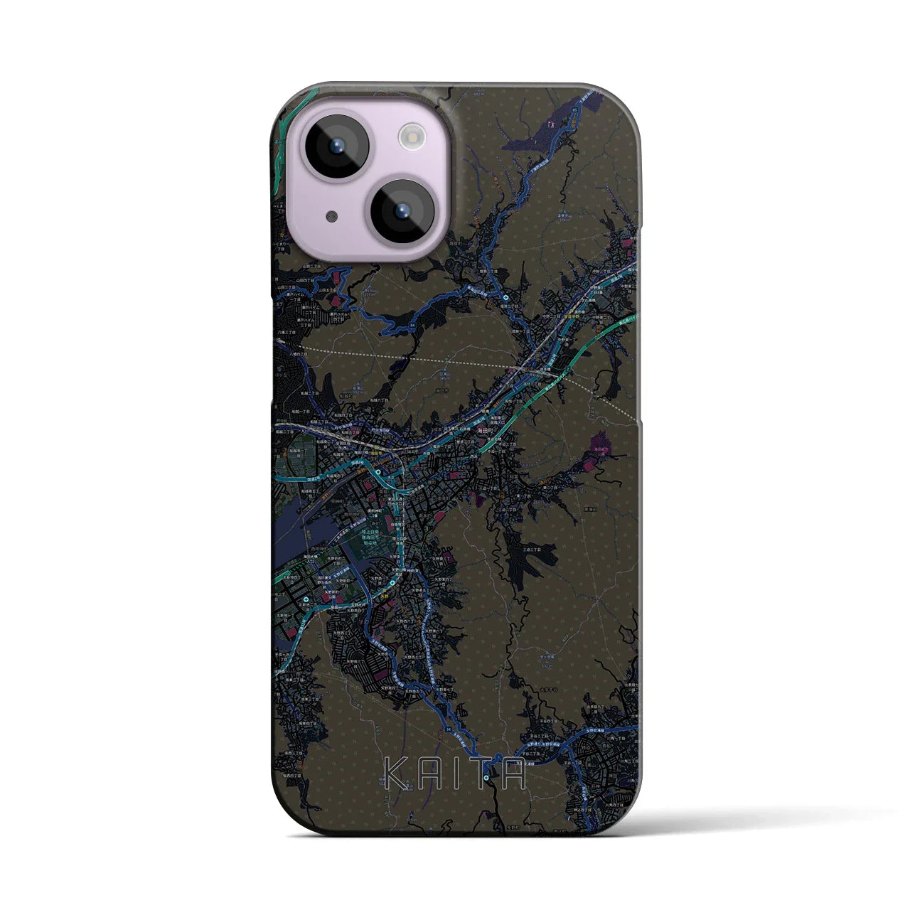 【海田(広島県)】地図柄iPhoneケース(バックカバータイプ)