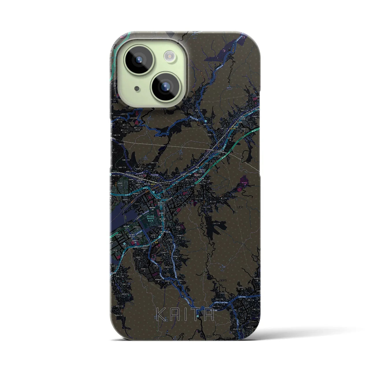【海田(広島県)】地図柄iPhoneケース(バックカバータイプ)