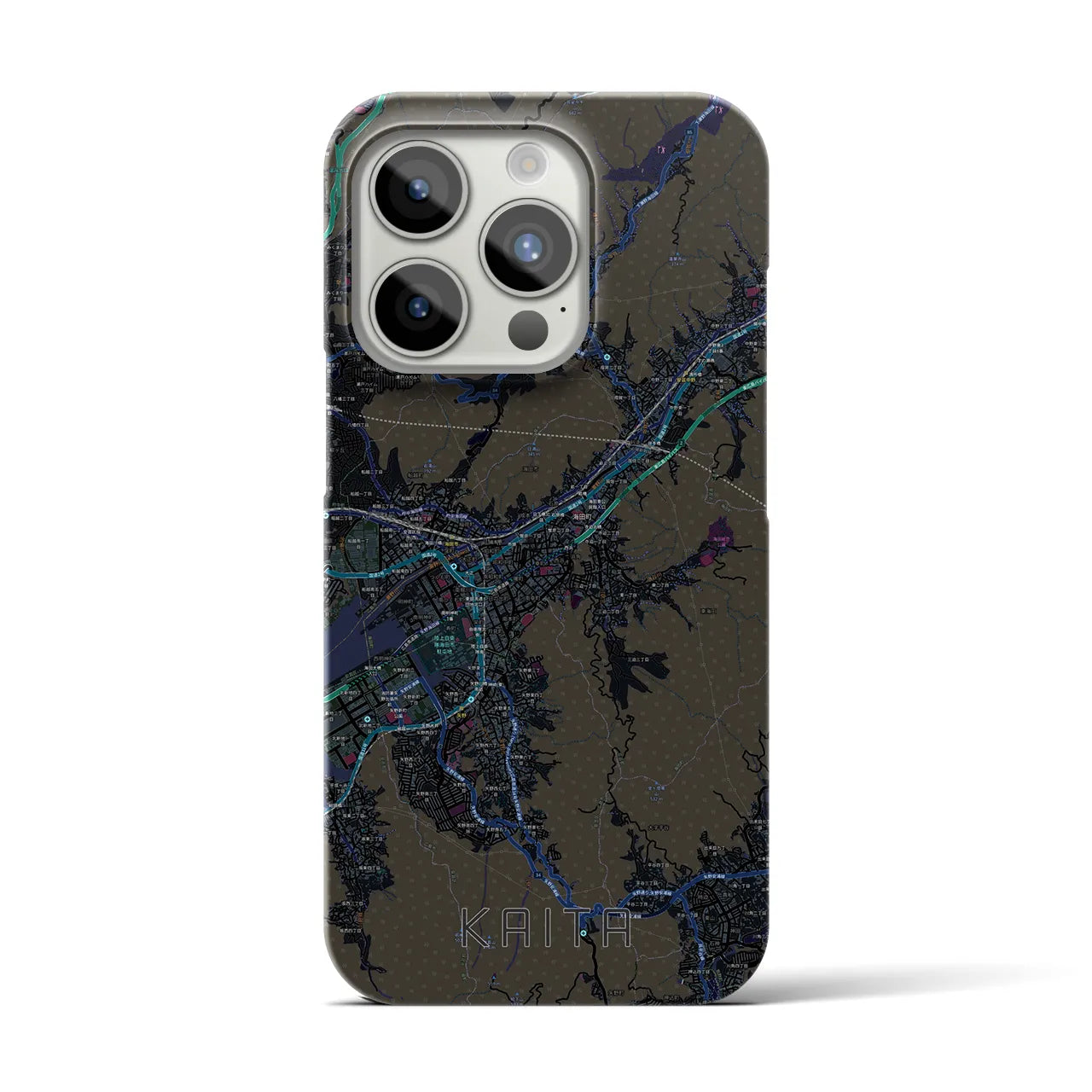 【海田(広島県)】地図柄iPhoneケース(バックカバータイプ)