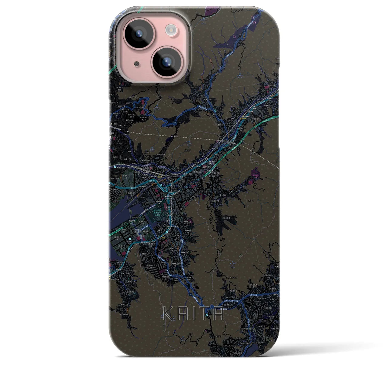 【海田(広島県)】地図柄iPhoneケース(バックカバータイプ)