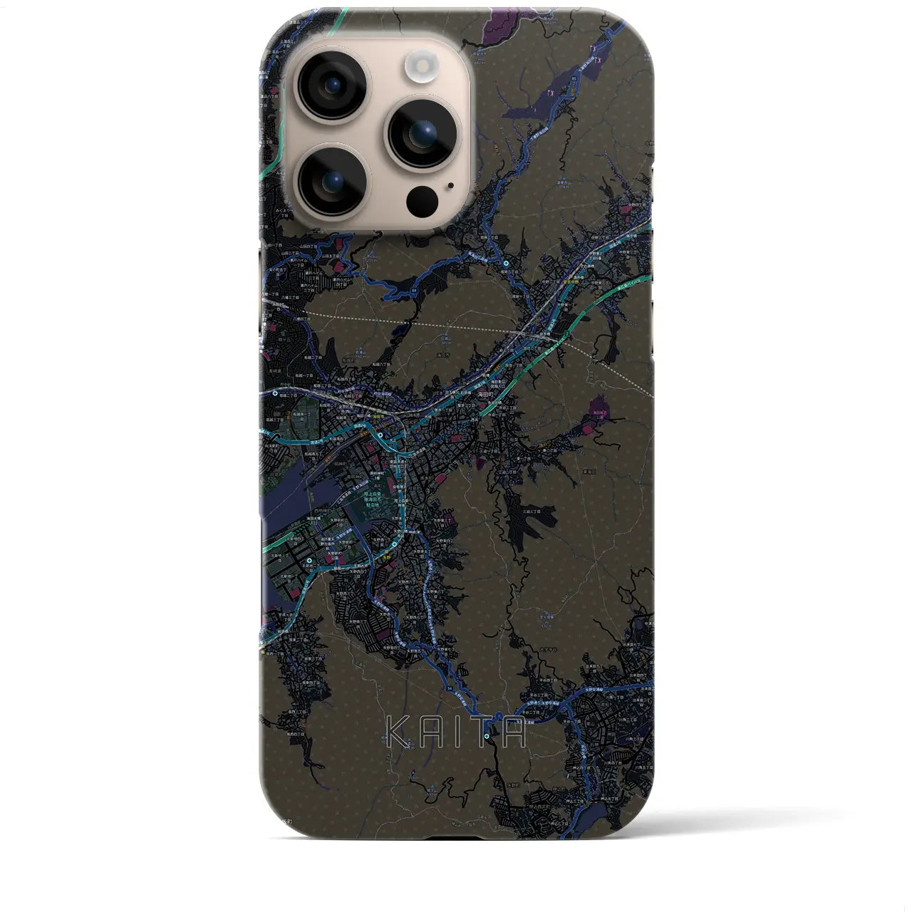 【海田(広島県)】地図柄iPhoneケース(バックカバータイプ)
