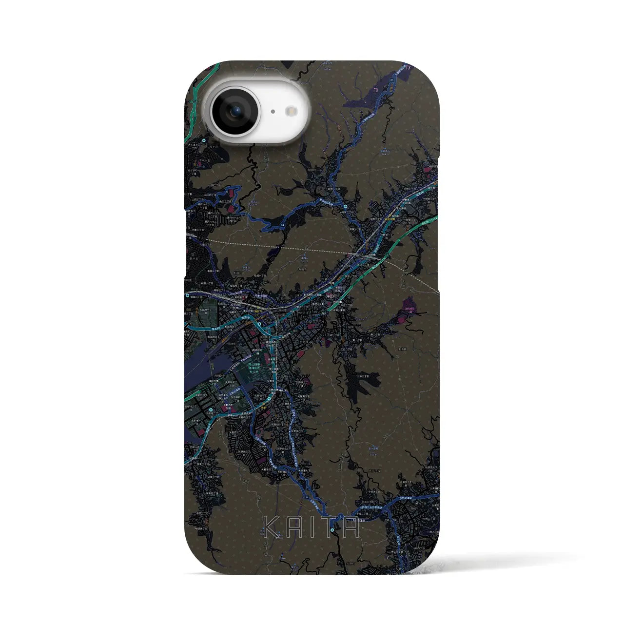 【海田(広島県)】地図柄iPhoneケース(バックカバータイプ)