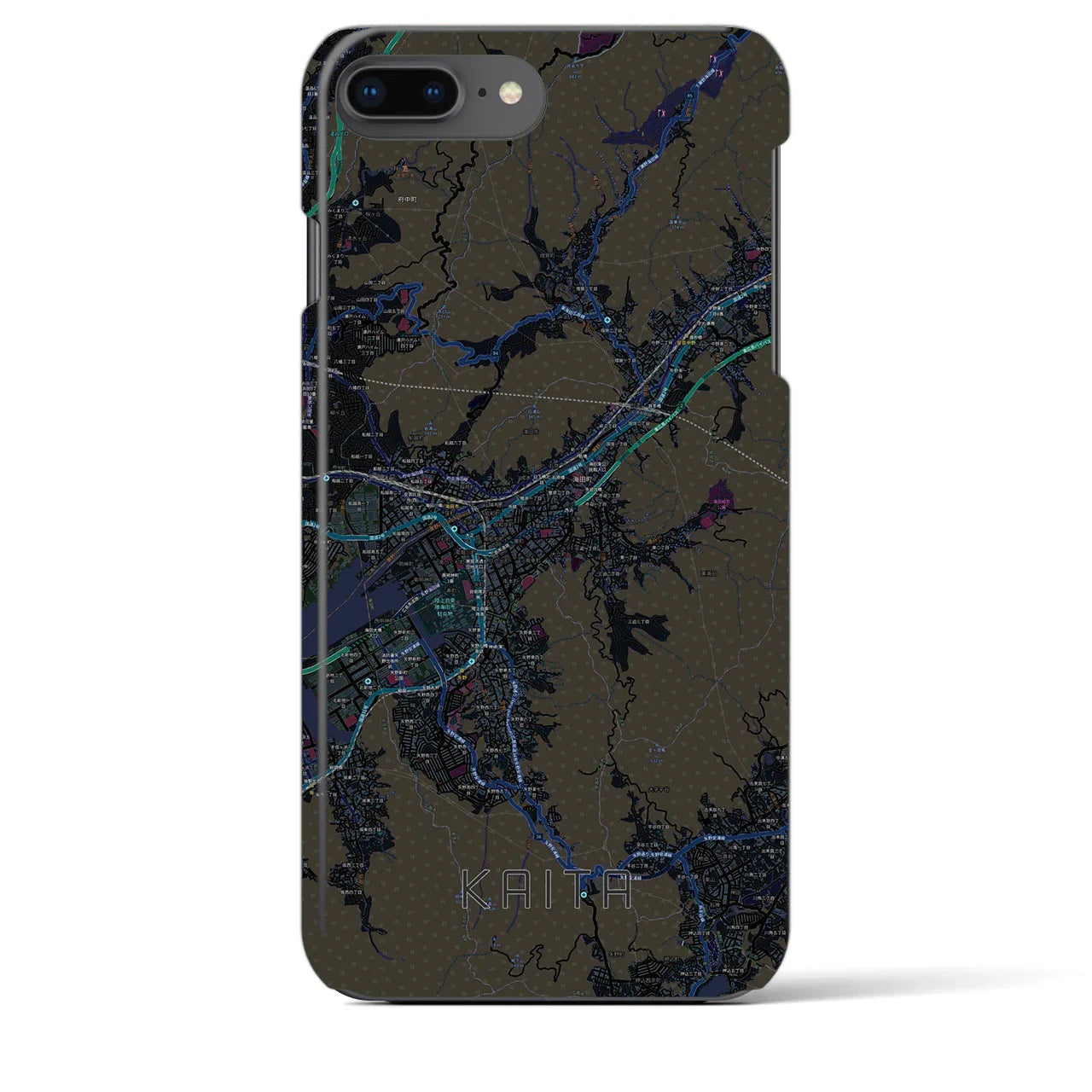 【海田(広島県)】地図柄iPhoneケース(バックカバータイプ)