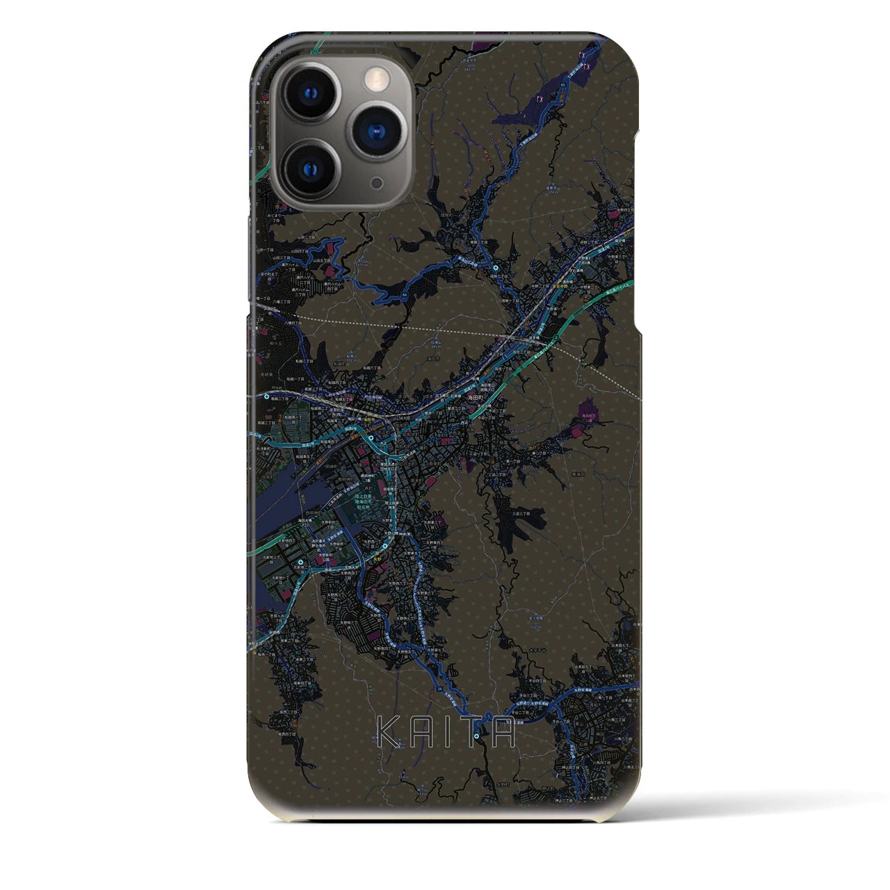 【海田(広島県)】地図柄iPhoneケース(バックカバータイプ)