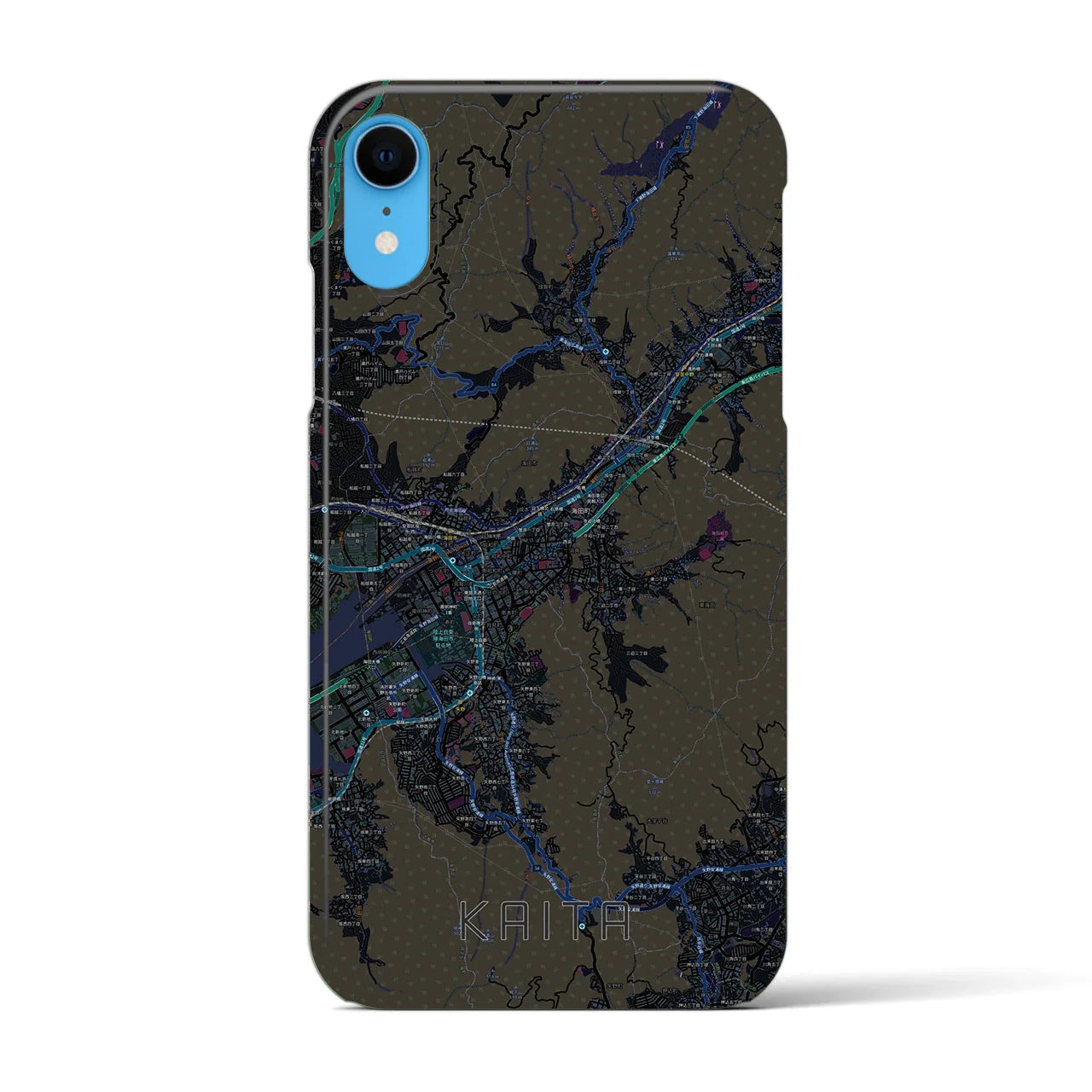 【海田(広島県)】地図柄iPhoneケース(バックカバータイプ)