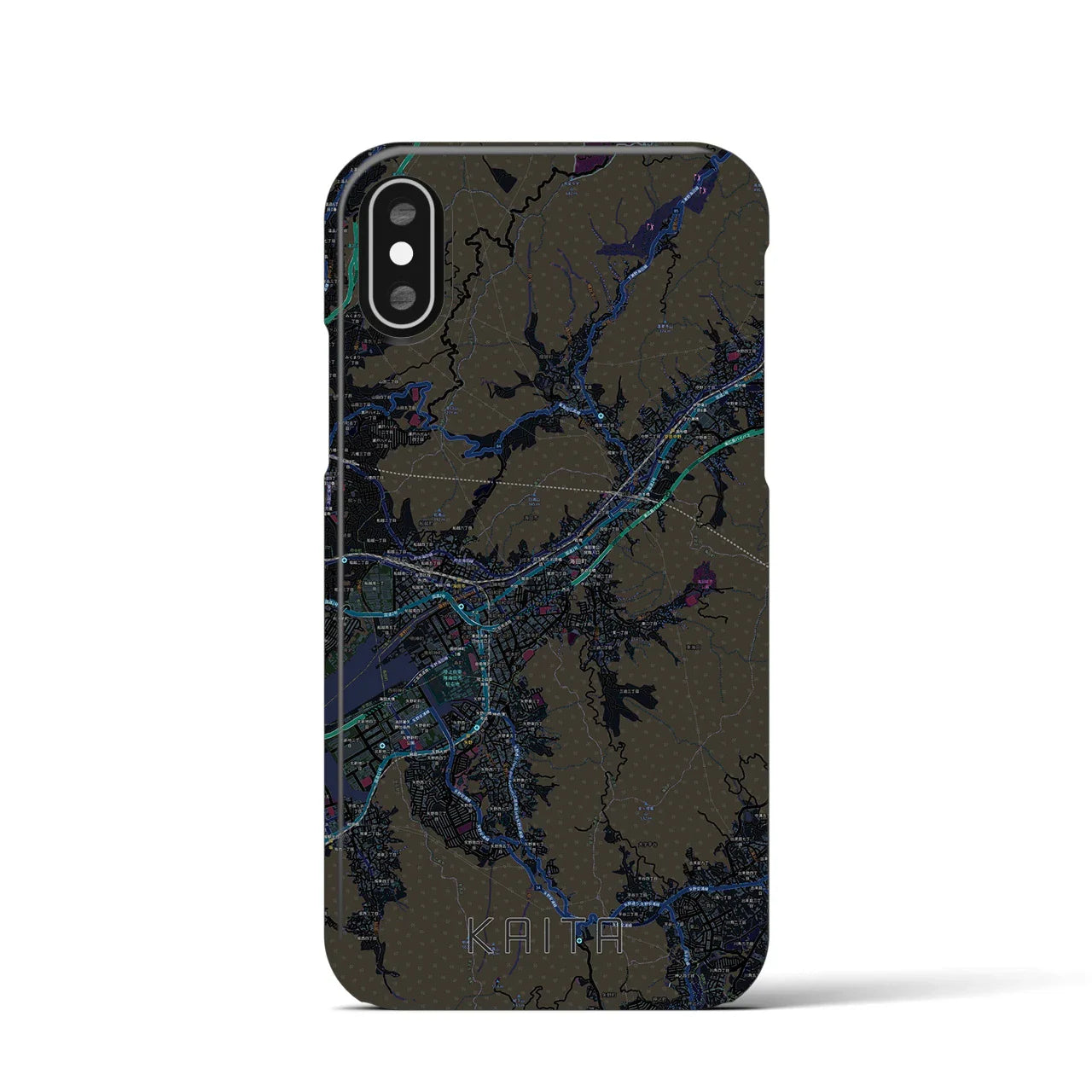 【海田(広島県)】地図柄iPhoneケース(バックカバータイプ)