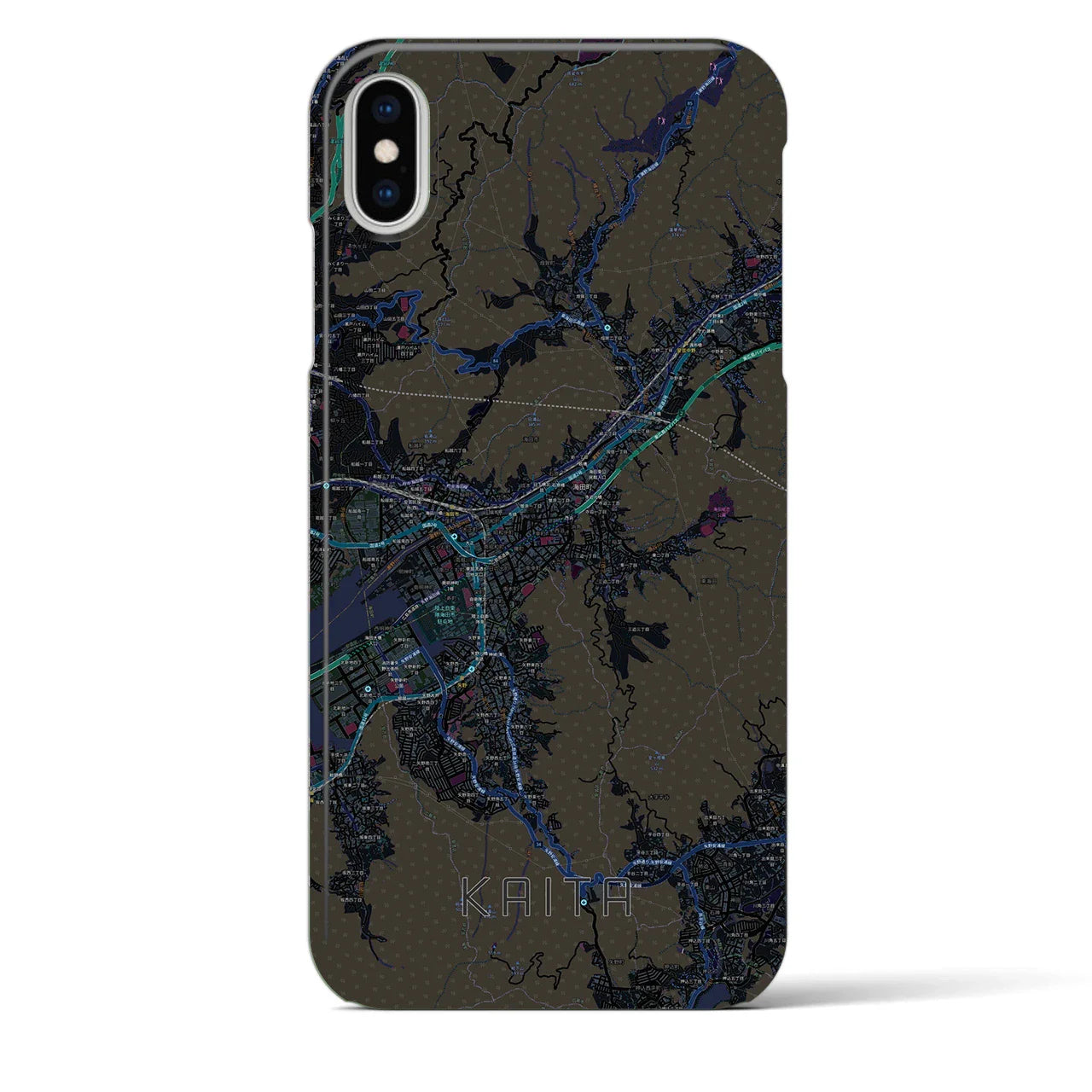 【海田(広島県)】地図柄iPhoneケース(バックカバータイプ)