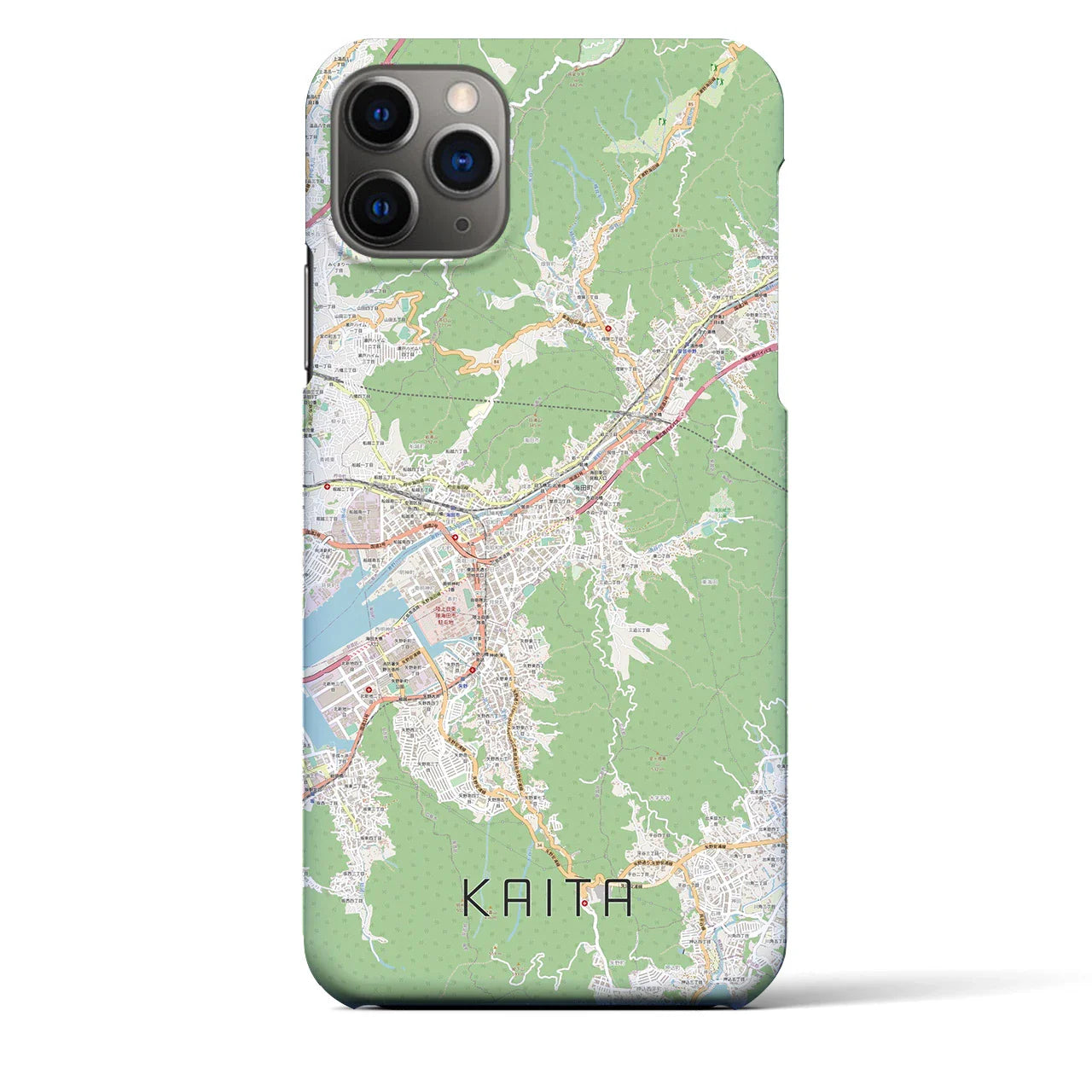 【海田(広島県)】地図柄iPhoneケース(バックカバータイプ)