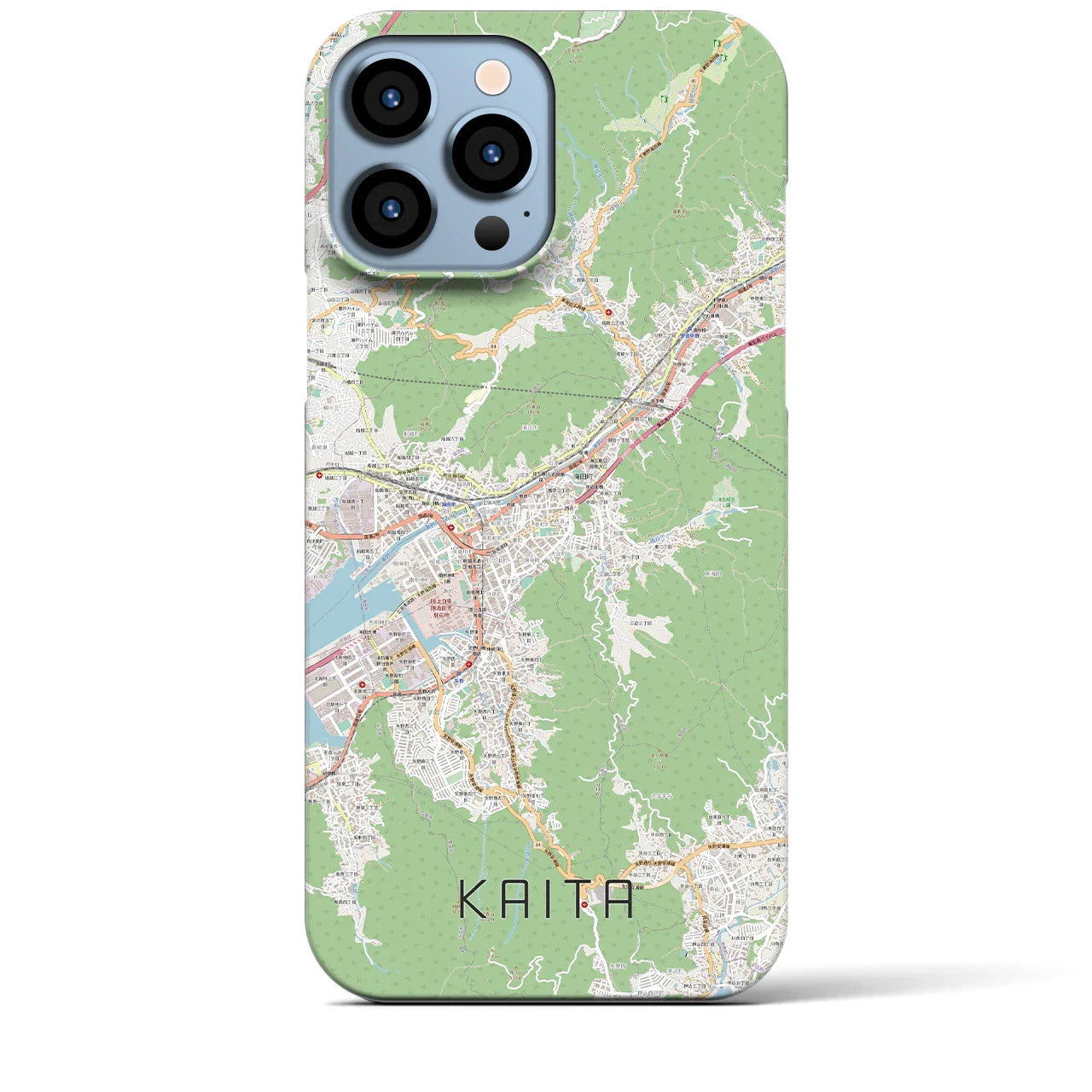 【海田(広島県)】地図柄iPhoneケース(バックカバータイプ)