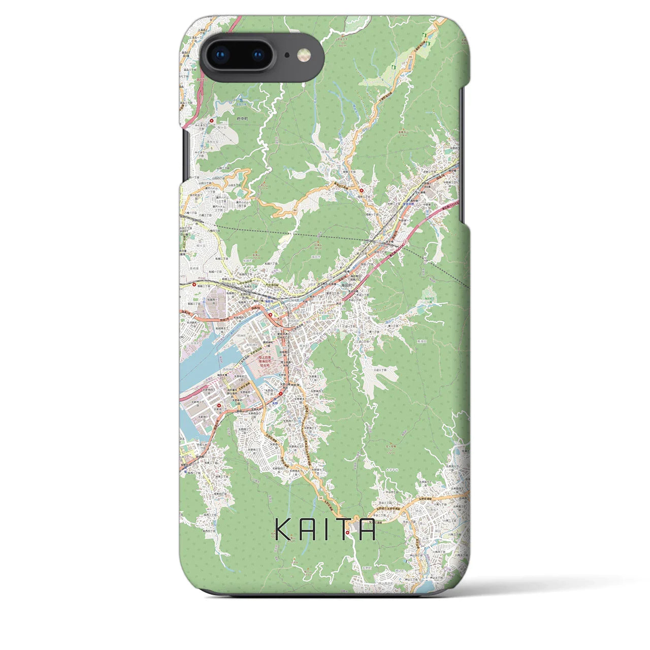 【海田(広島県)】地図柄iPhoneケース(バックカバータイプ)