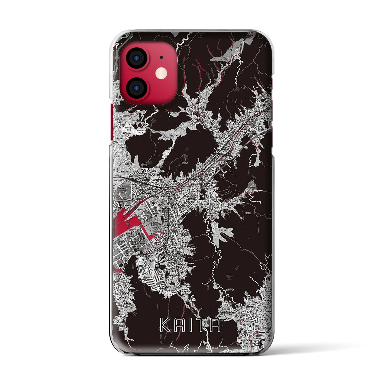 【海田(広島県)】地図柄iPhoneケース(クリアタイプ)