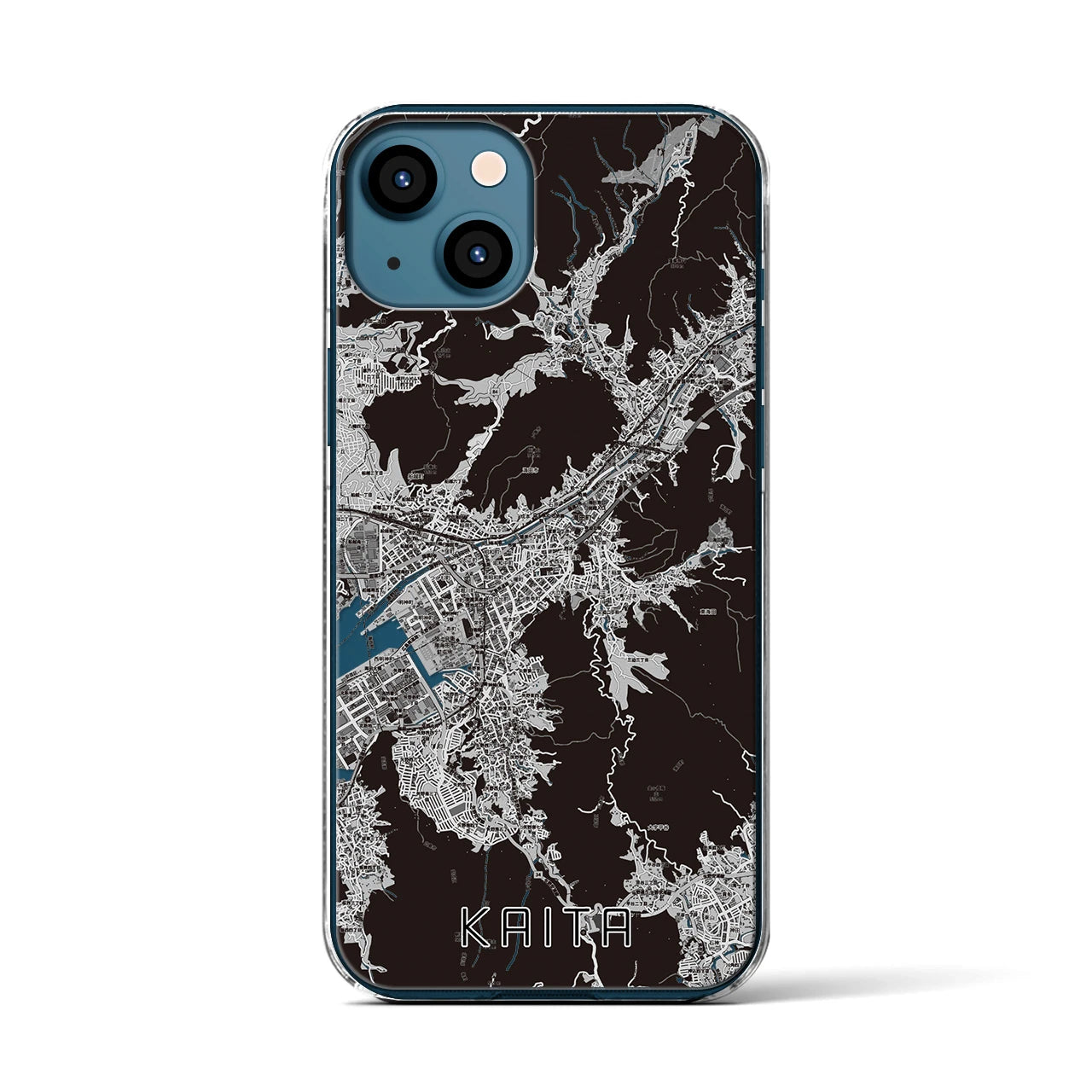 【海田(広島県)】地図柄iPhoneケース(クリアタイプ)