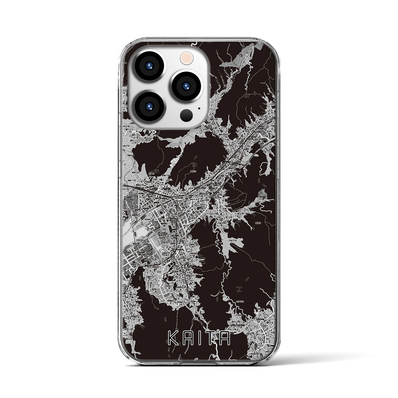 【海田(広島県)】地図柄iPhoneケース(クリアタイプ)