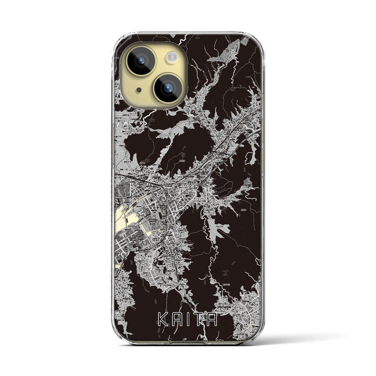 【海田(広島県)】地図柄iPhoneケース(クリアタイプ)