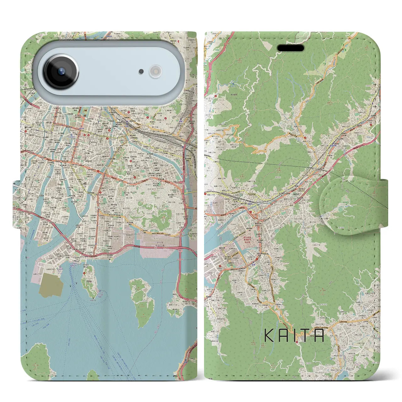 【海田(広島県)】地図柄iPhoneケース(手帳タイプ)