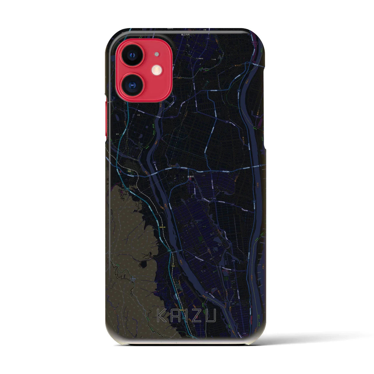 【海津(岐阜県)】地図柄iPhoneケース(バックカバータイプ)
