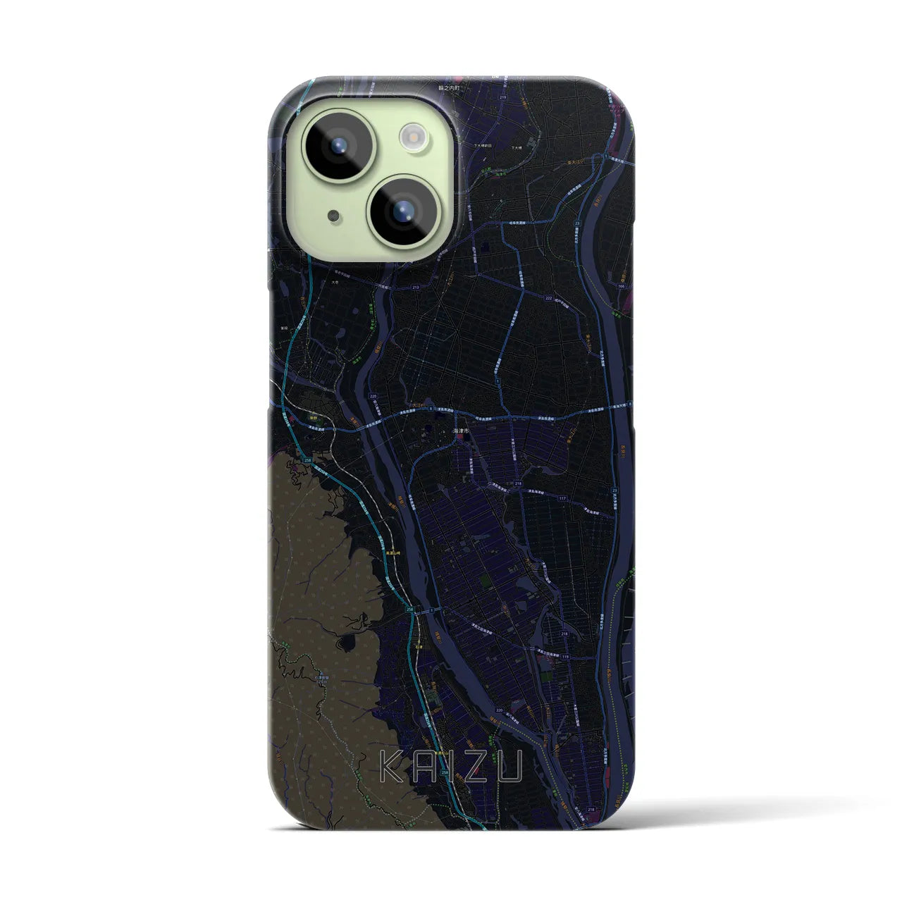 【海津(岐阜県)】地図柄iPhoneケース(バックカバータイプ)