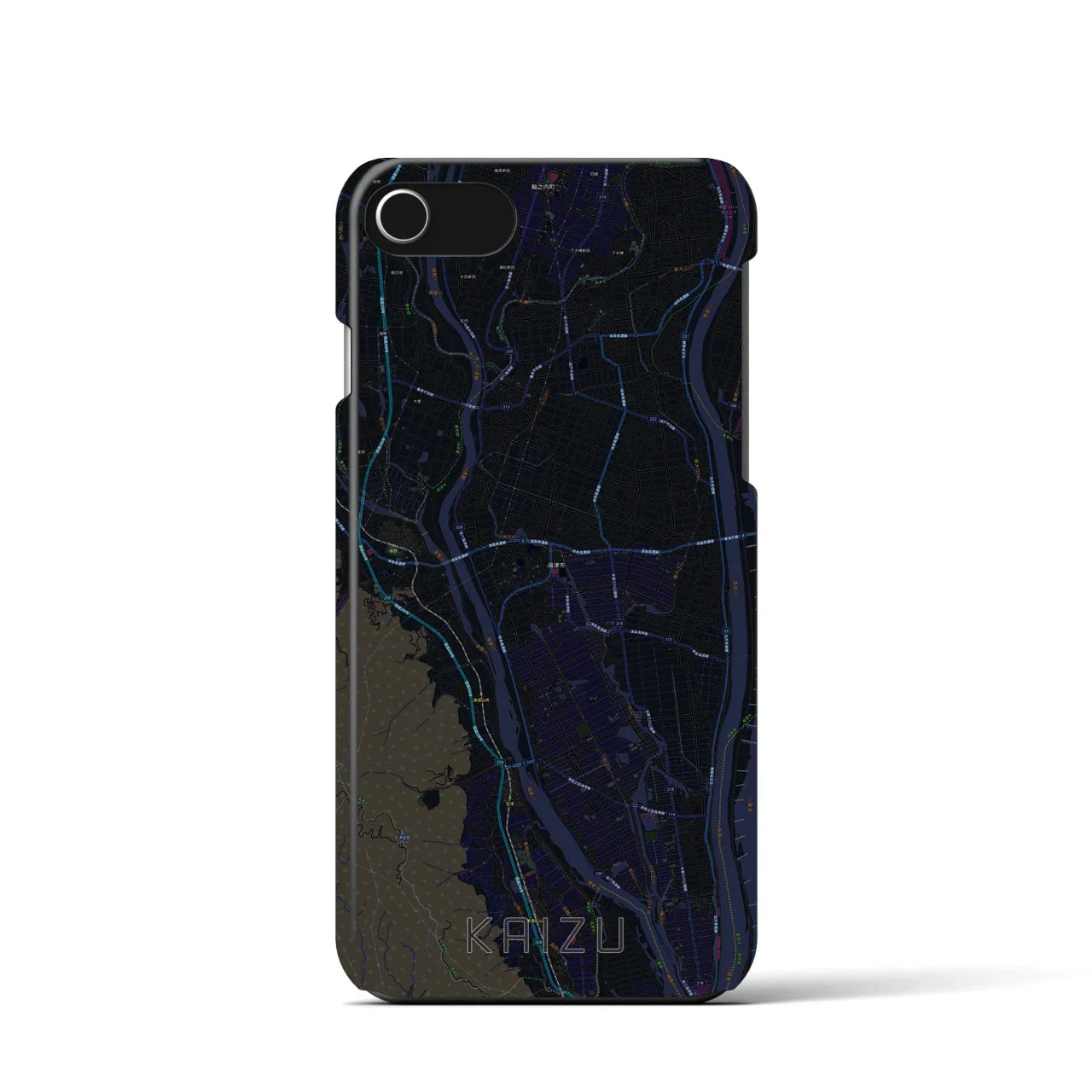 【海津(岐阜県)】地図柄iPhoneケース(バックカバータイプ)