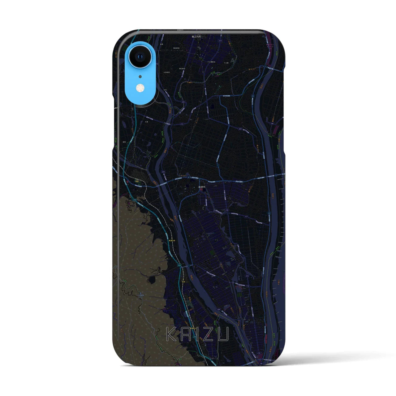 【海津(岐阜県)】地図柄iPhoneケース(バックカバータイプ)