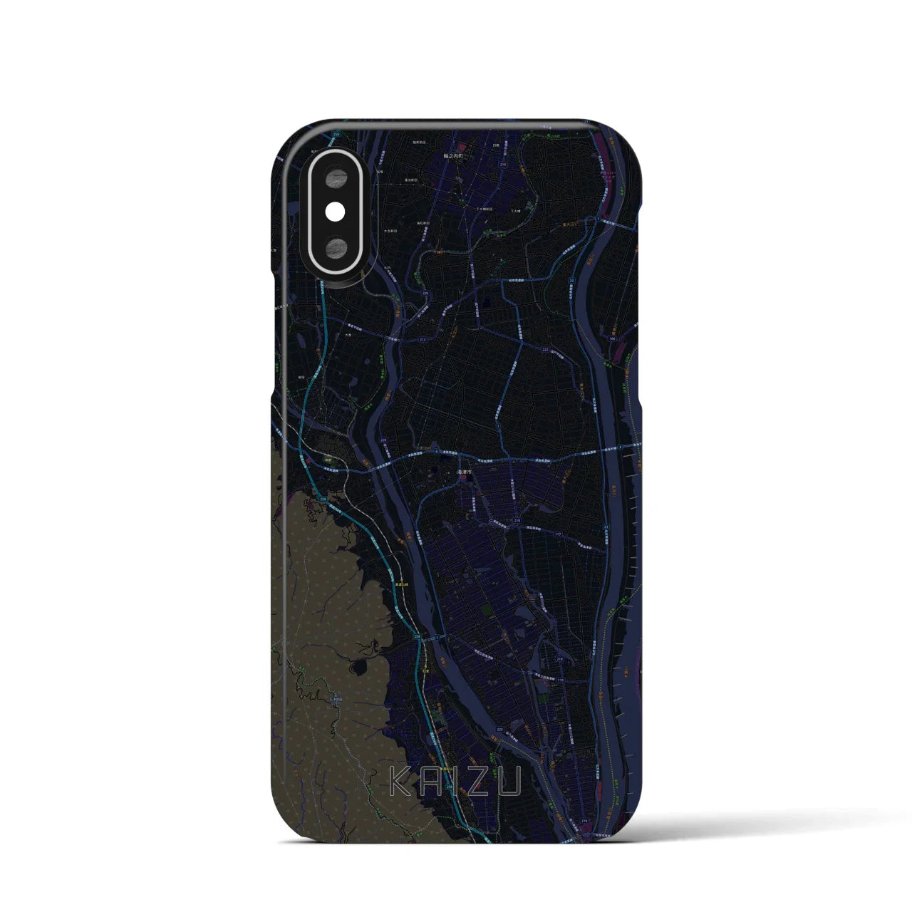 【海津(岐阜県)】地図柄iPhoneケース(バックカバータイプ)