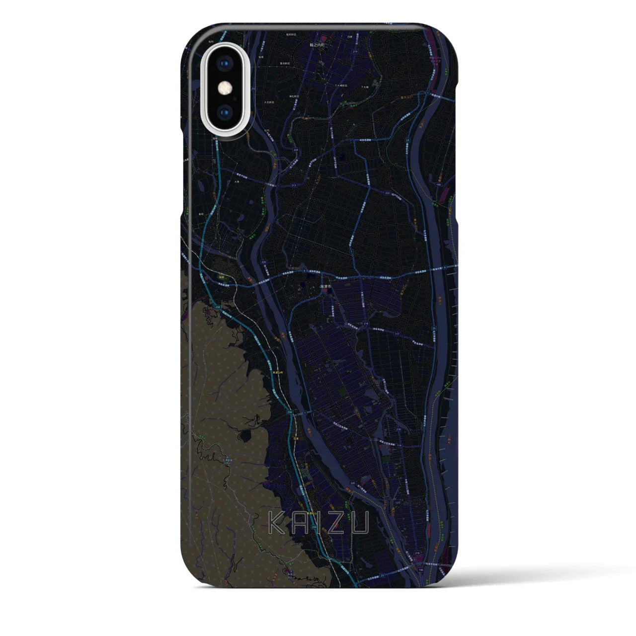 【海津(岐阜県)】地図柄iPhoneケース(バックカバータイプ)