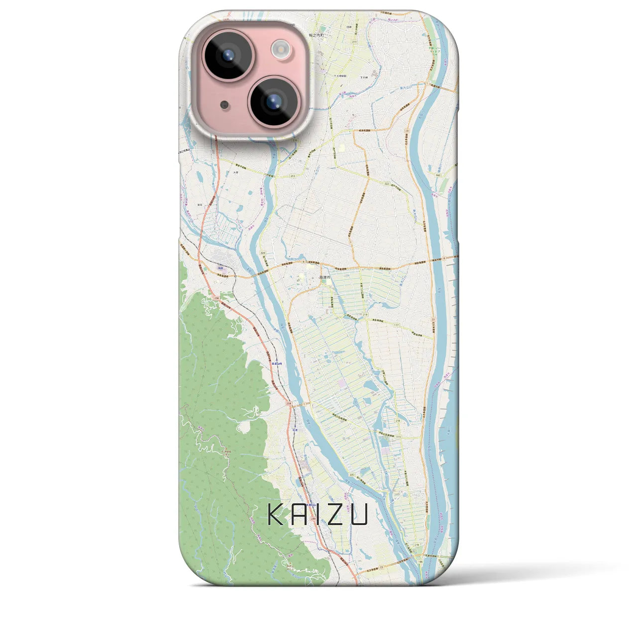 【海津(岐阜県)】地図柄iPhoneケース(バックカバータイプ)