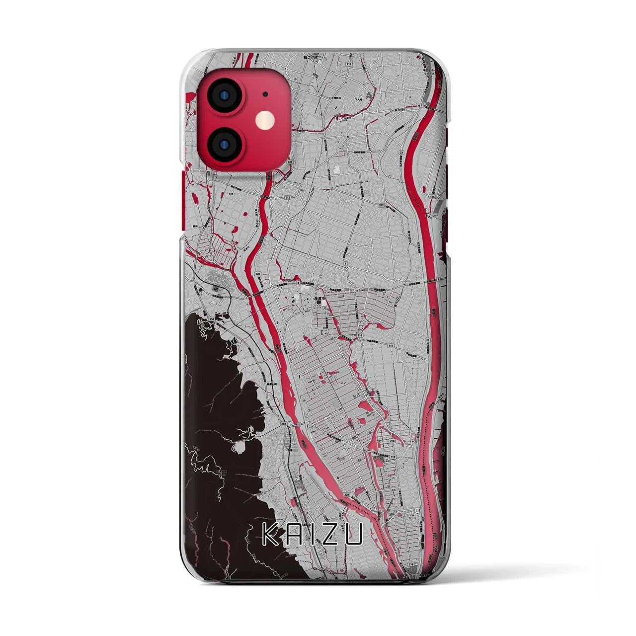 【海津(岐阜県)】地図柄iPhoneケース(クリアタイプ)