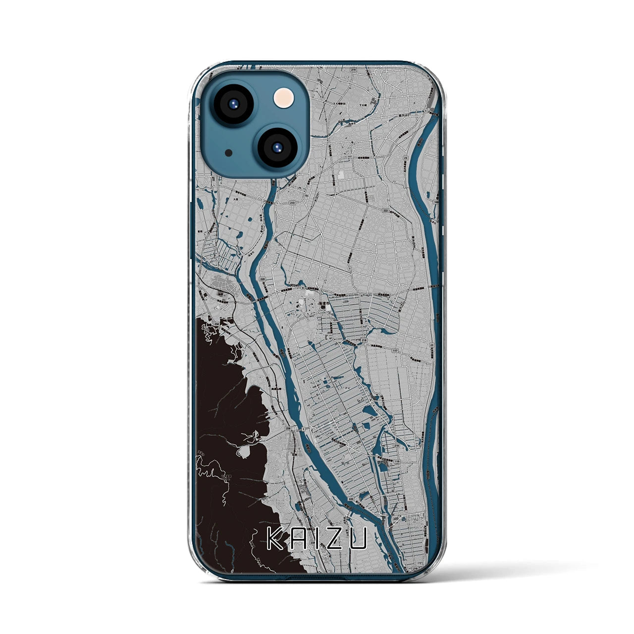 【海津(岐阜県)】地図柄iPhoneケース(クリアタイプ)