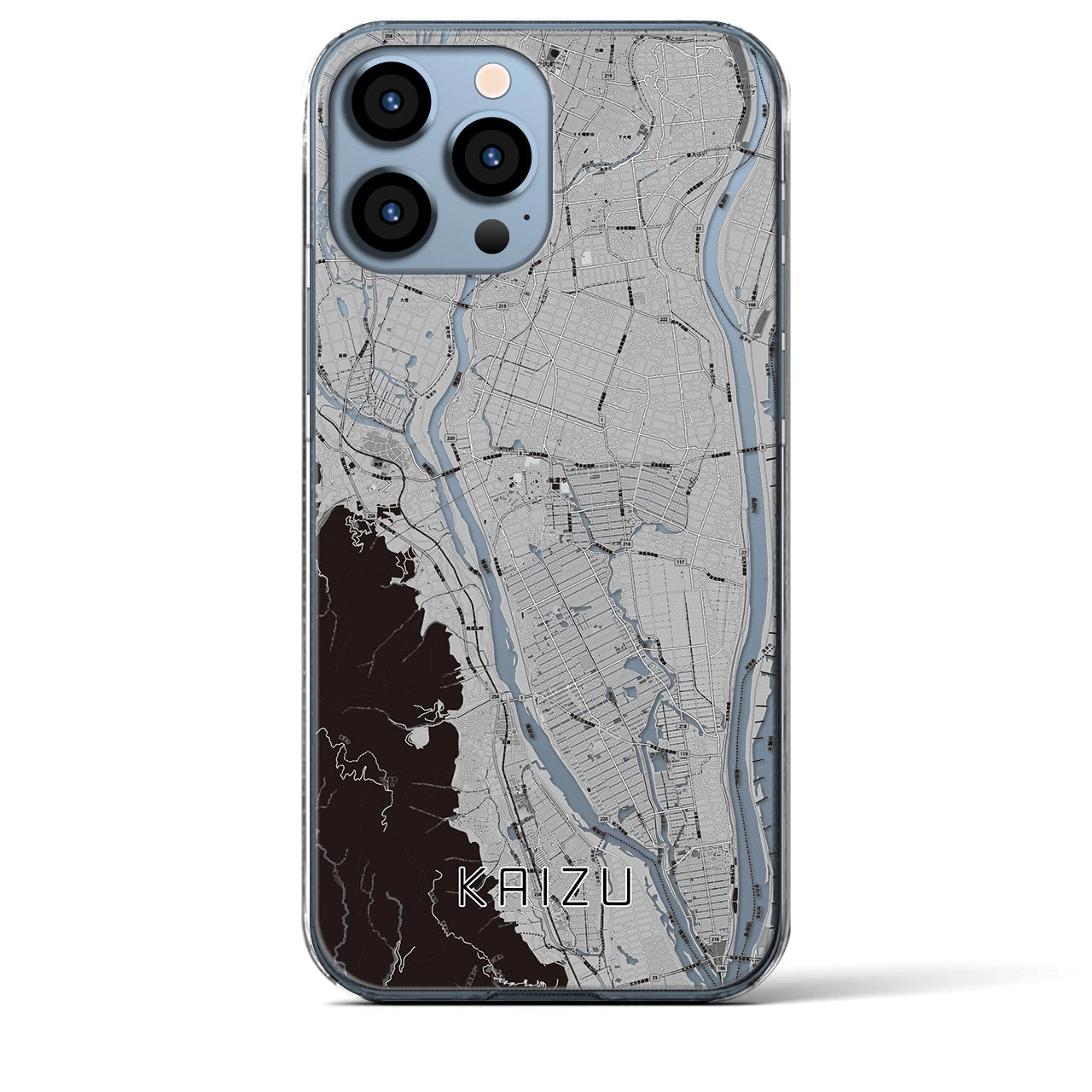 【海津(岐阜県)】地図柄iPhoneケース(クリアタイプ)