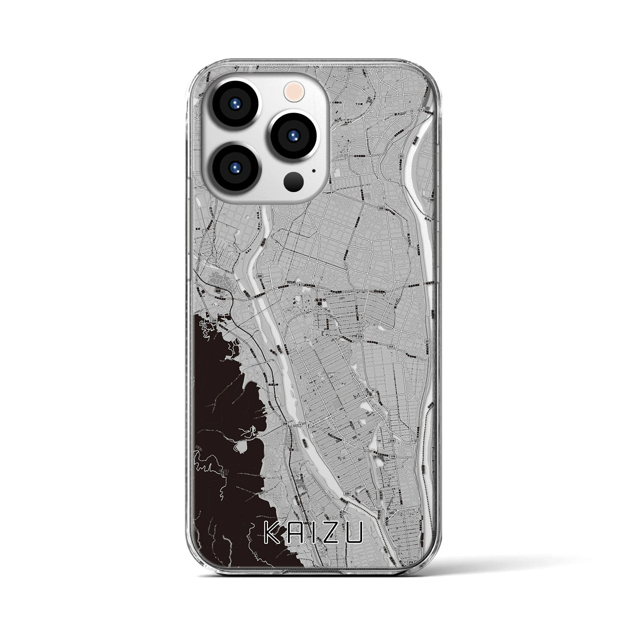 【海津(岐阜県)】地図柄iPhoneケース(クリアタイプ)