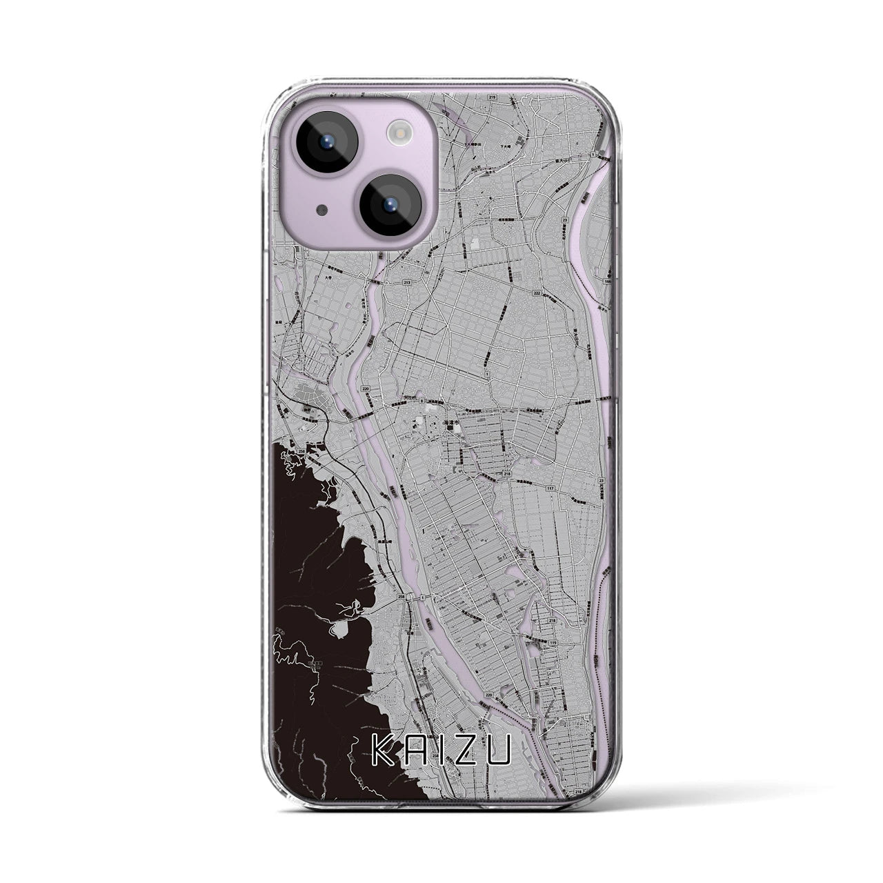 【海津(岐阜県)】地図柄iPhoneケース(クリアタイプ)