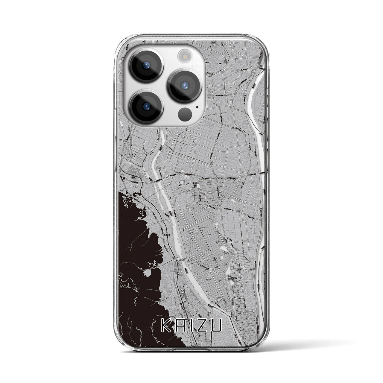 【海津(岐阜県)】地図柄iPhoneケース(クリアタイプ)