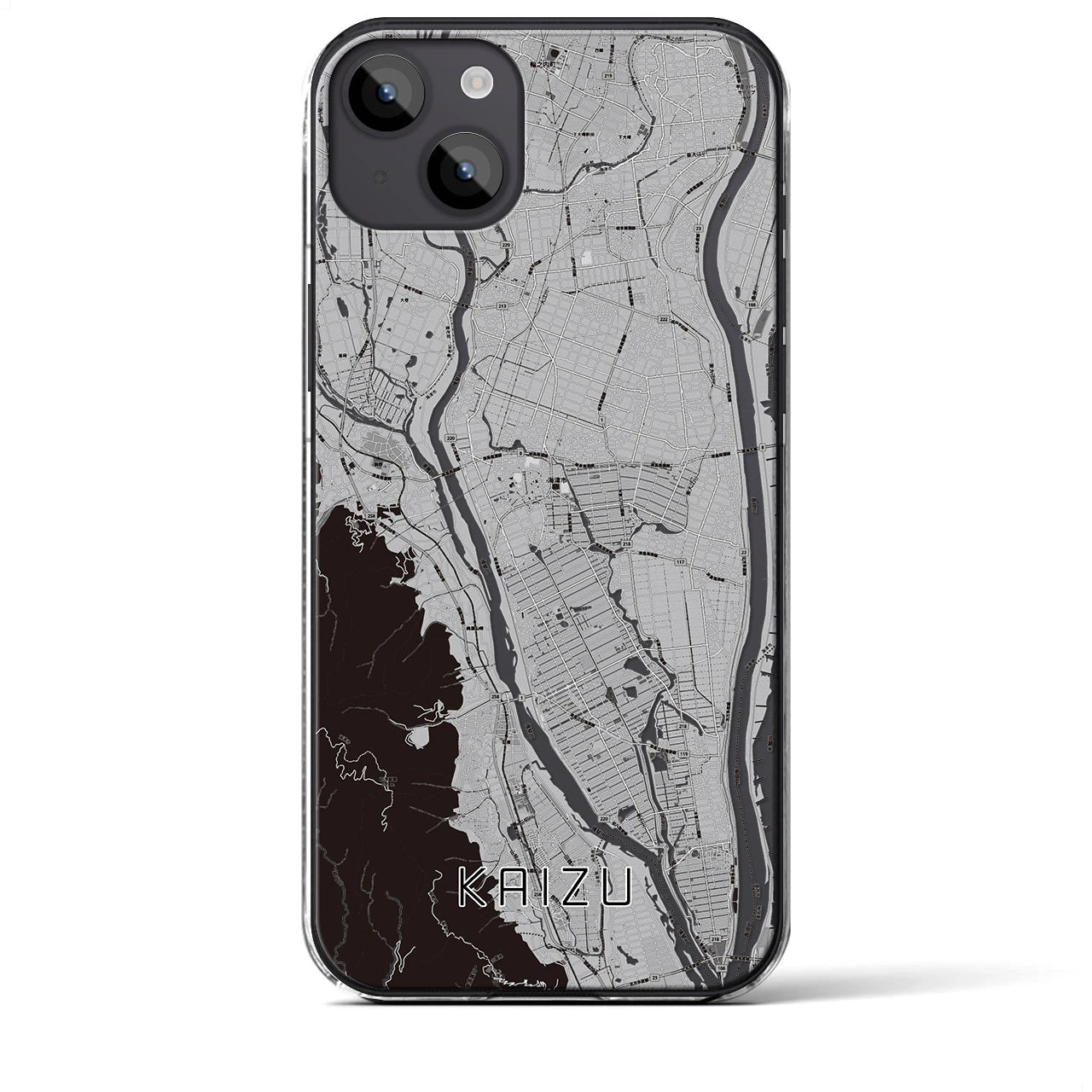 【海津(岐阜県)】地図柄iPhoneケース(クリアタイプ)