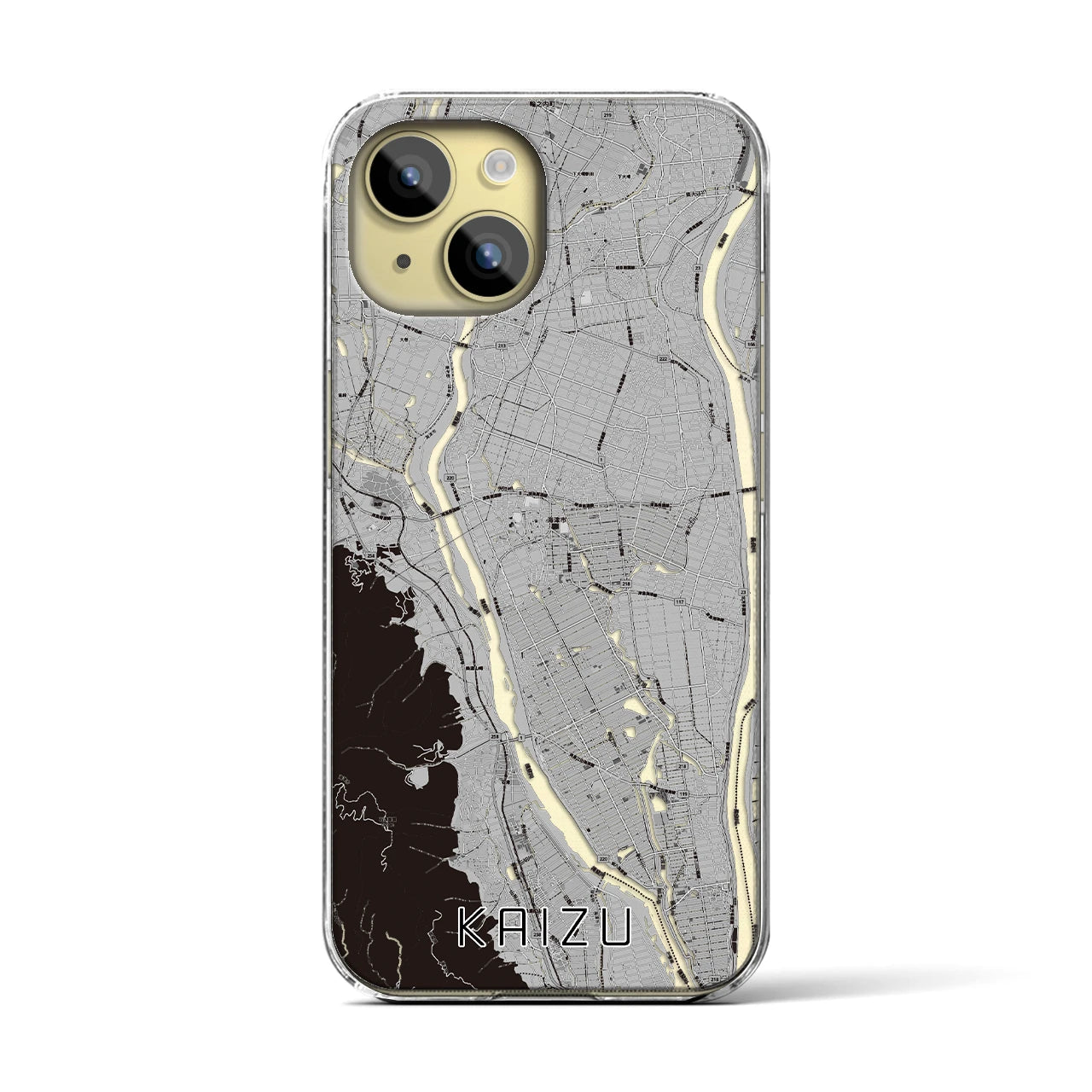 【海津(岐阜県)】地図柄iPhoneケース(クリアタイプ)