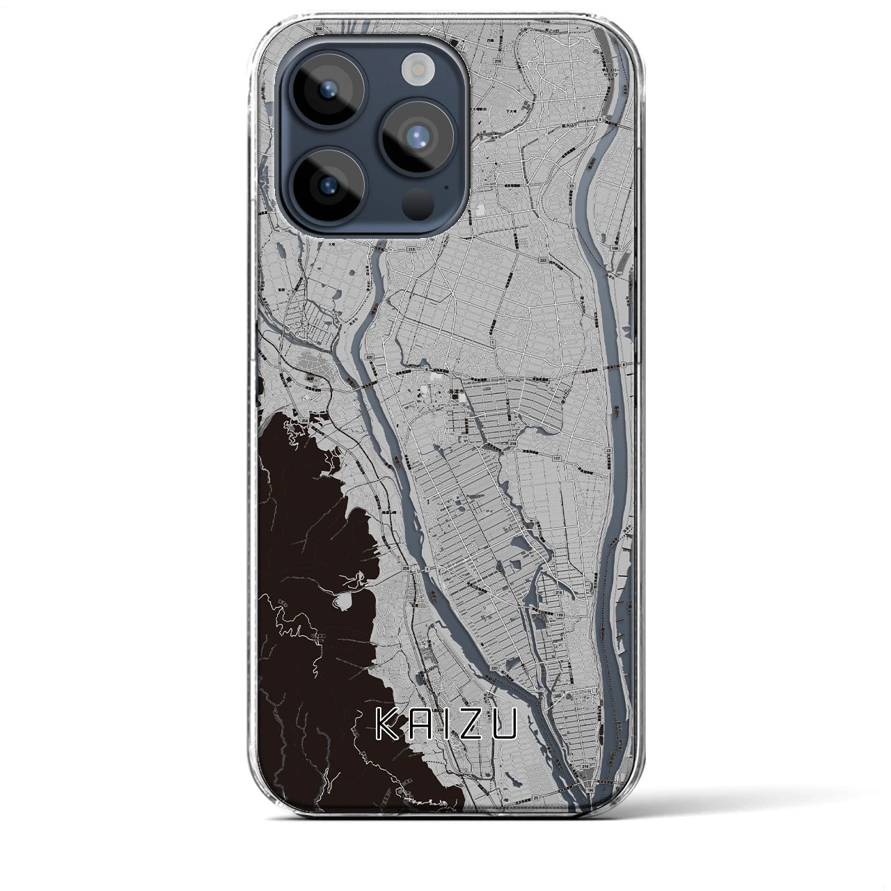 【海津(岐阜県)】地図柄iPhoneケース(クリアタイプ)