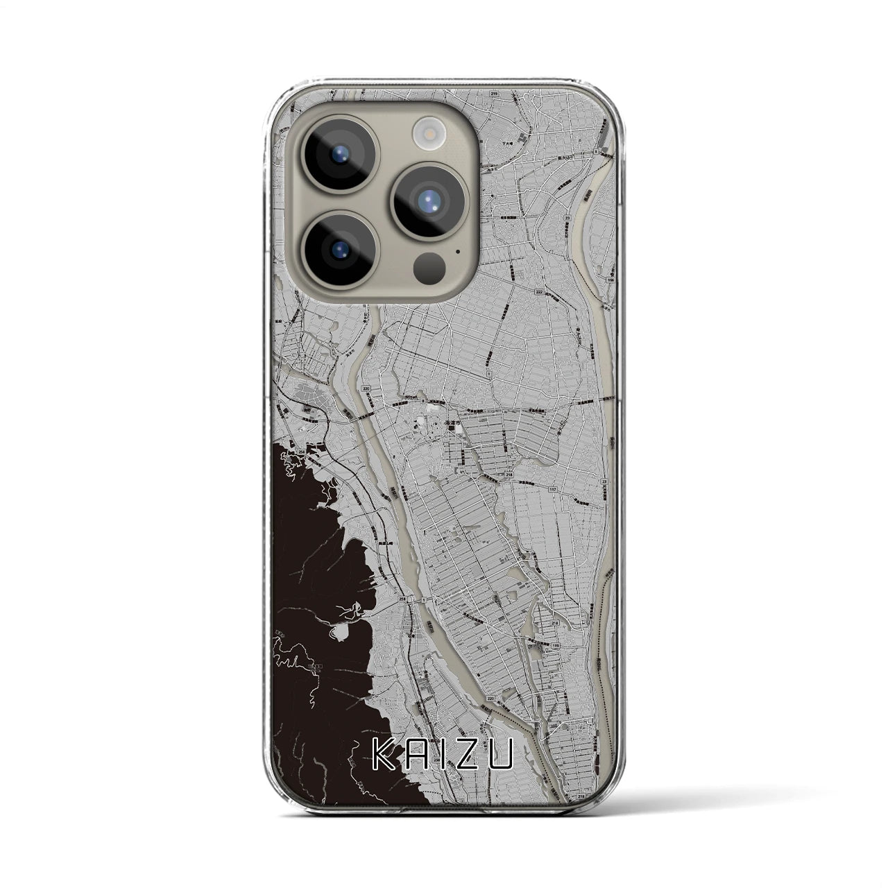 【海津(岐阜県)】地図柄iPhoneケース(クリアタイプ)