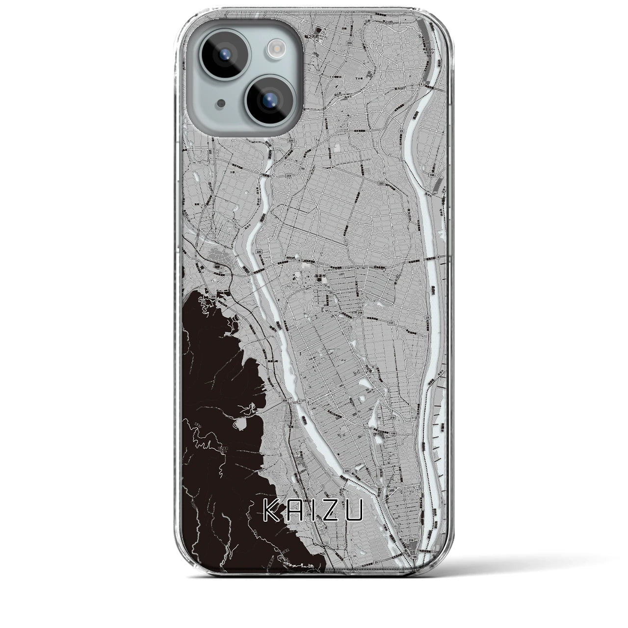 【海津(岐阜県)】地図柄iPhoneケース(クリアタイプ)