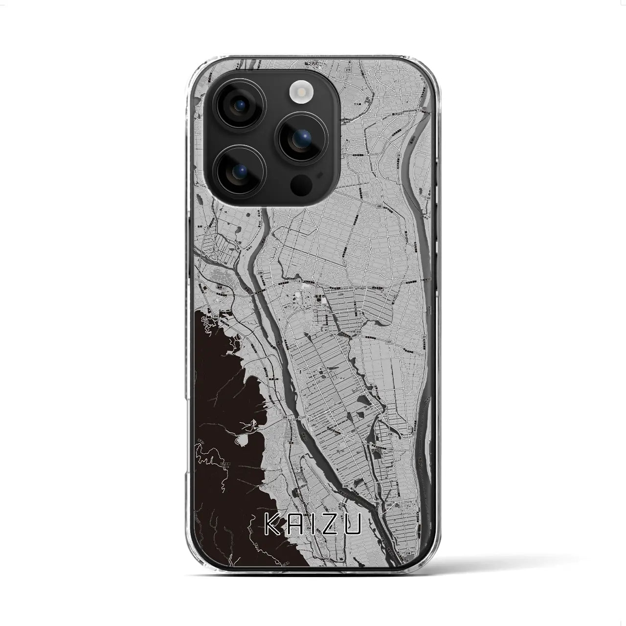 【海津(岐阜県)】地図柄iPhoneケース(クリアタイプ)