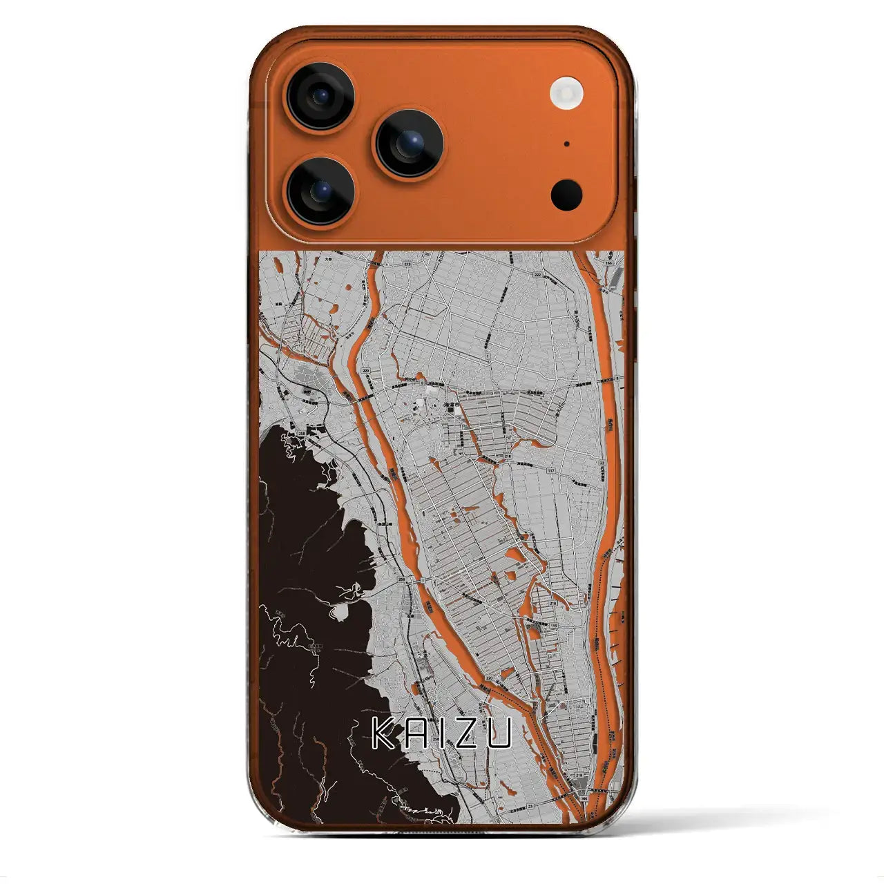 【海津(岐阜県)】地図柄iPhoneケース(クリアタイプ)