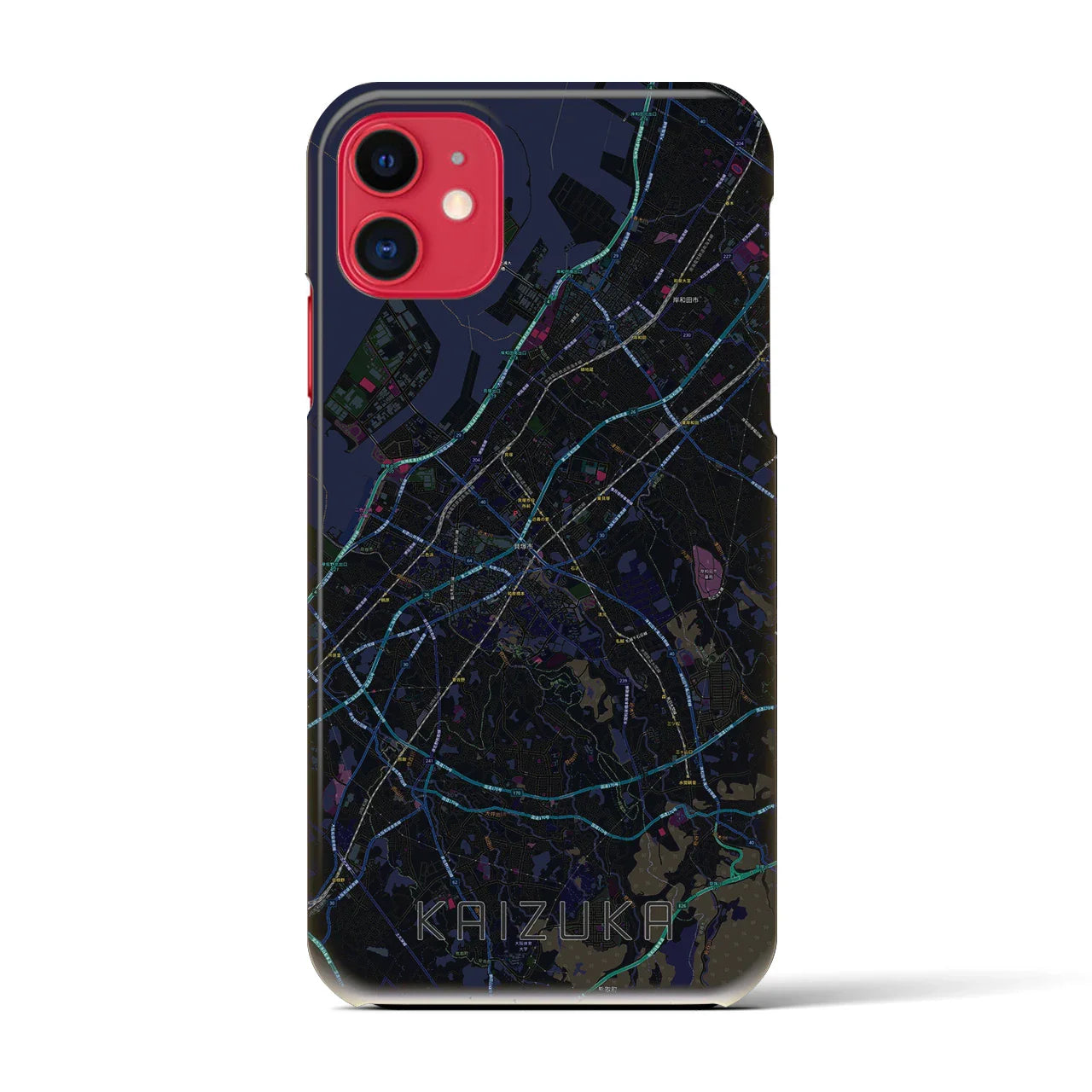 【貝塚(大阪府)】地図柄iPhoneケース(バックカバータイプ)