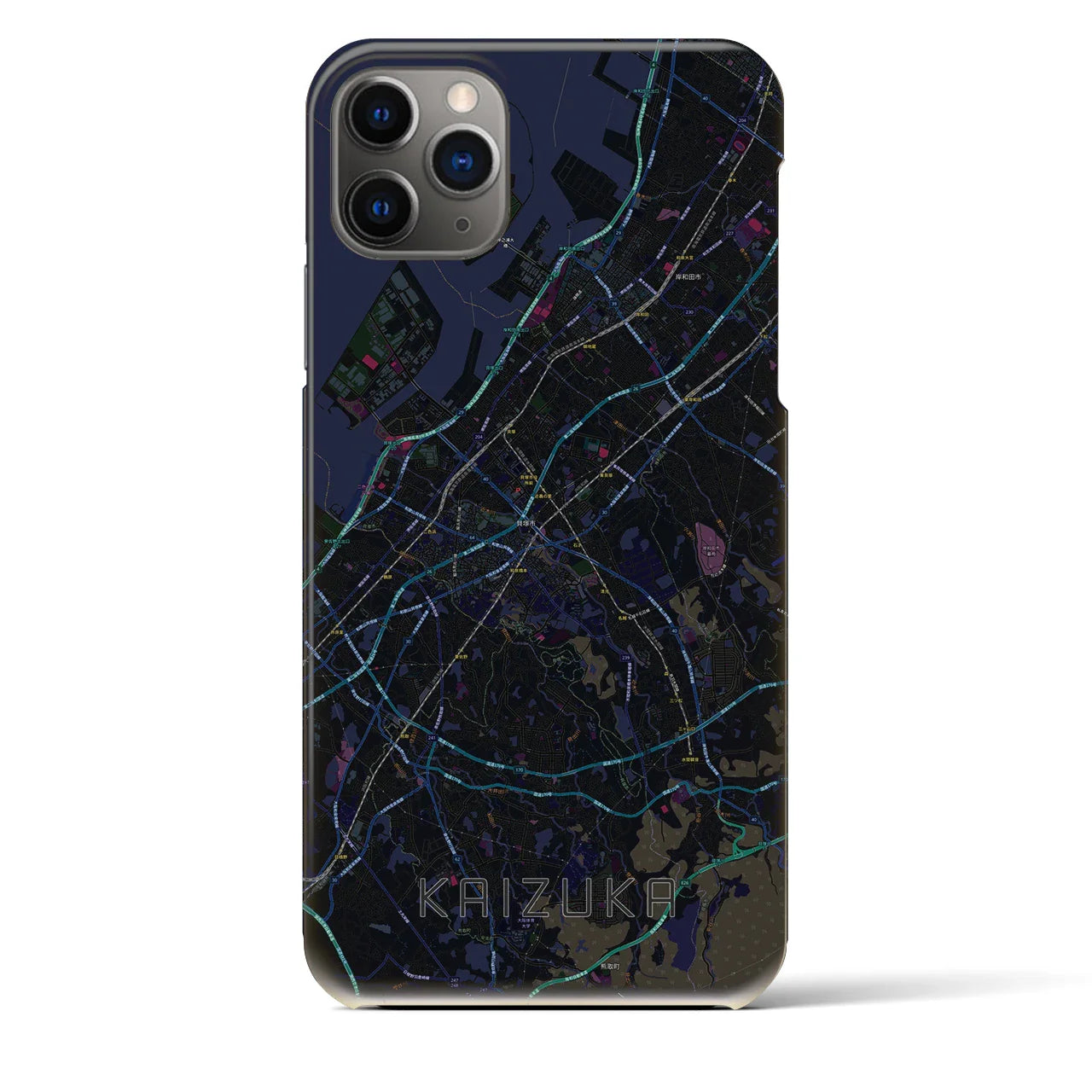 【貝塚(大阪府)】地図柄iPhoneケース(バックカバータイプ)