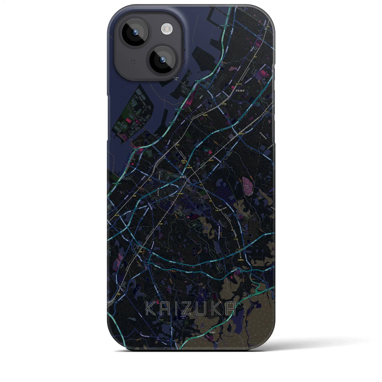 【貝塚(大阪府)】地図柄iPhoneケース(バックカバータイプ)