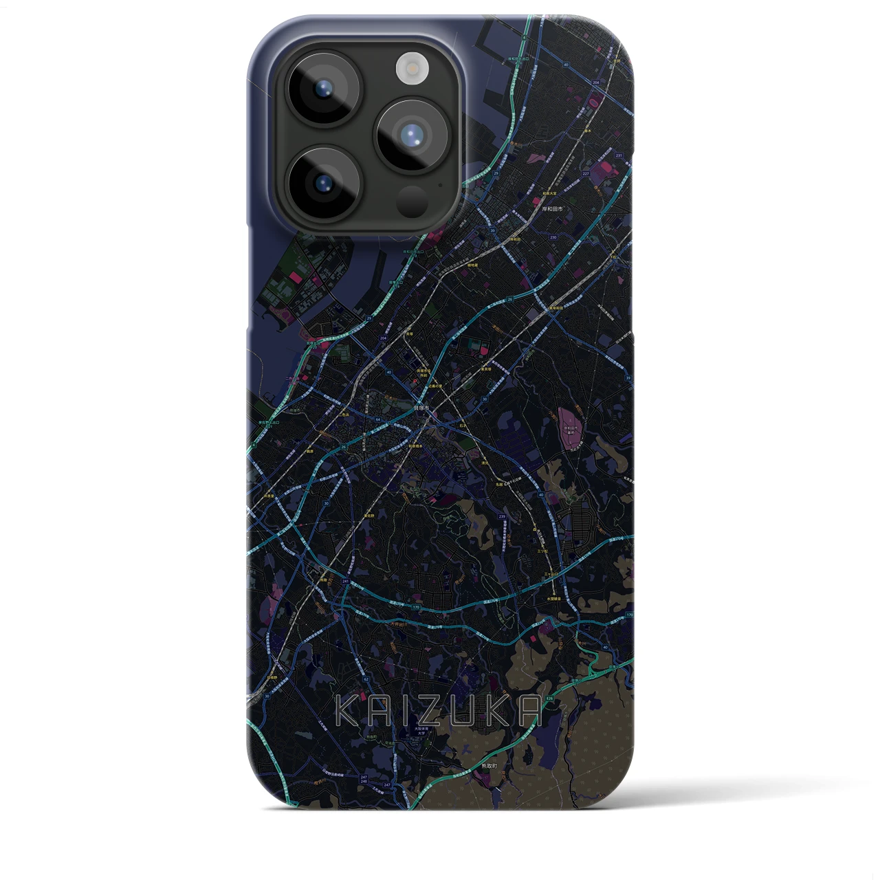 【貝塚(大阪府)】地図柄iPhoneケース(バックカバータイプ)