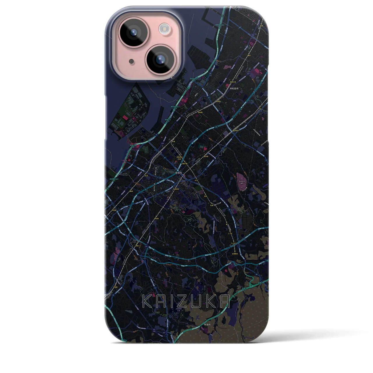 【貝塚(大阪府)】地図柄iPhoneケース(バックカバータイプ)