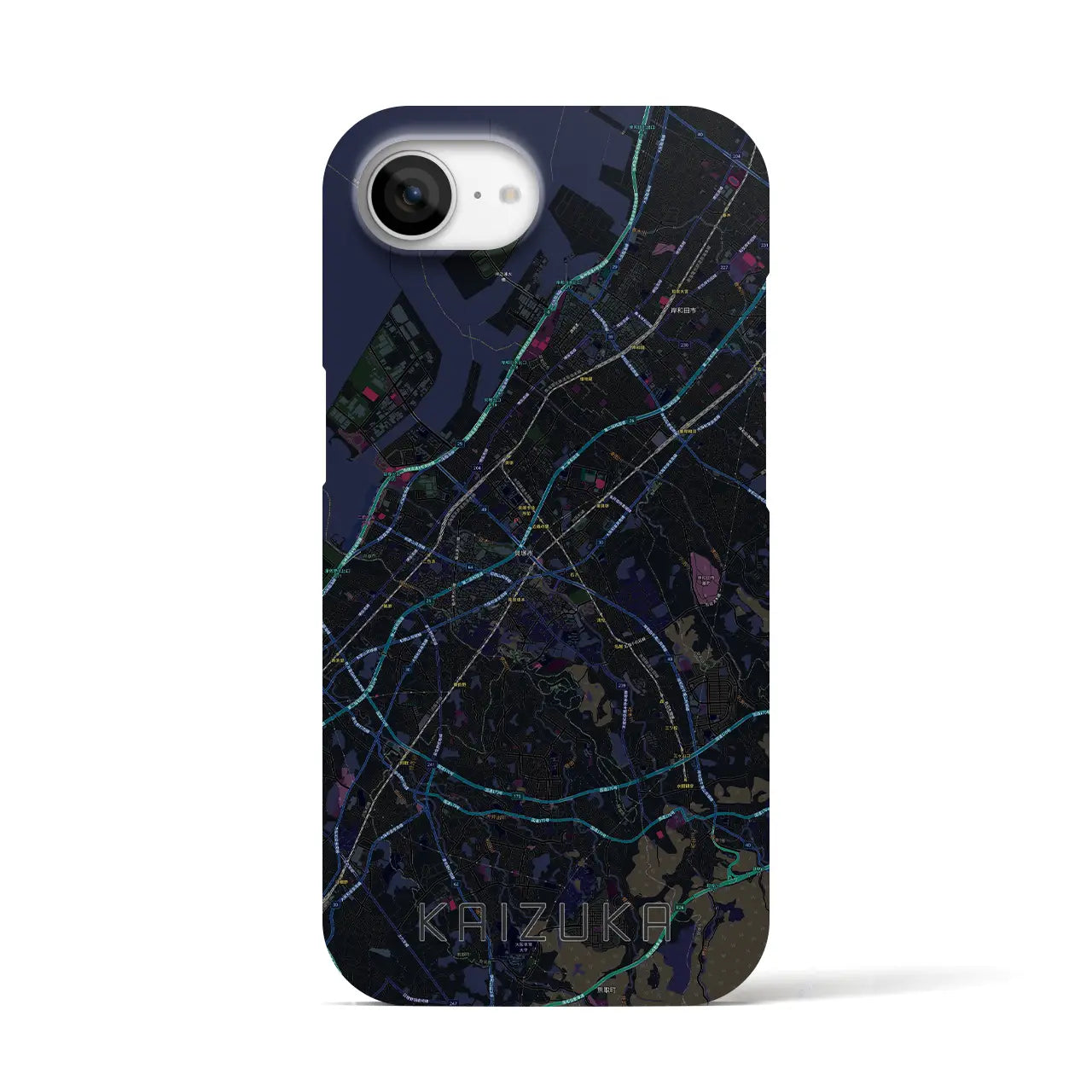 【貝塚(大阪府)】地図柄iPhoneケース(バックカバータイプ)