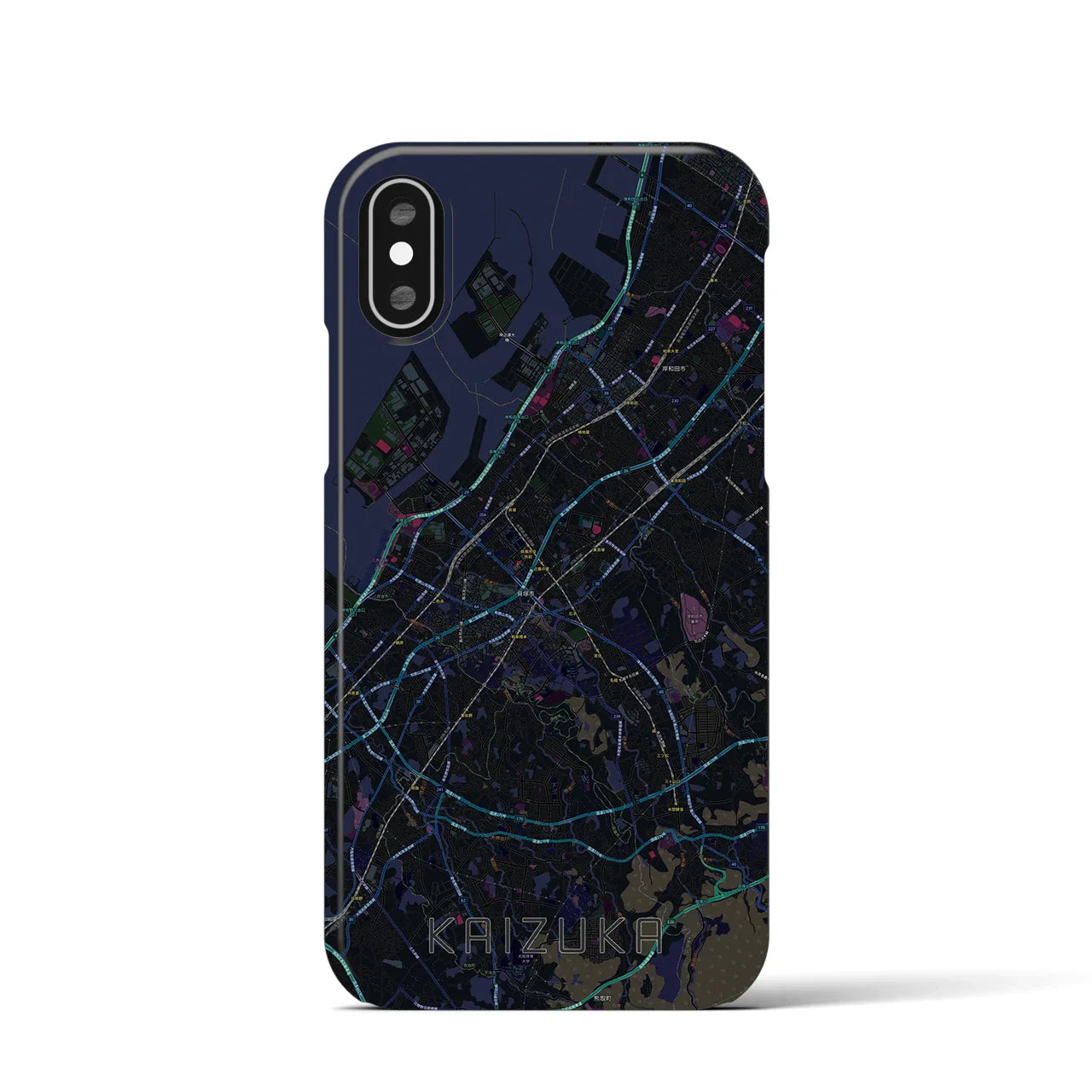 【貝塚(大阪府)】地図柄iPhoneケース(バックカバータイプ)