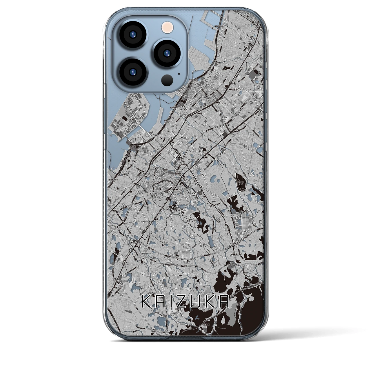 【貝塚(大阪府)】地図柄iPhoneケース(クリアタイプ)