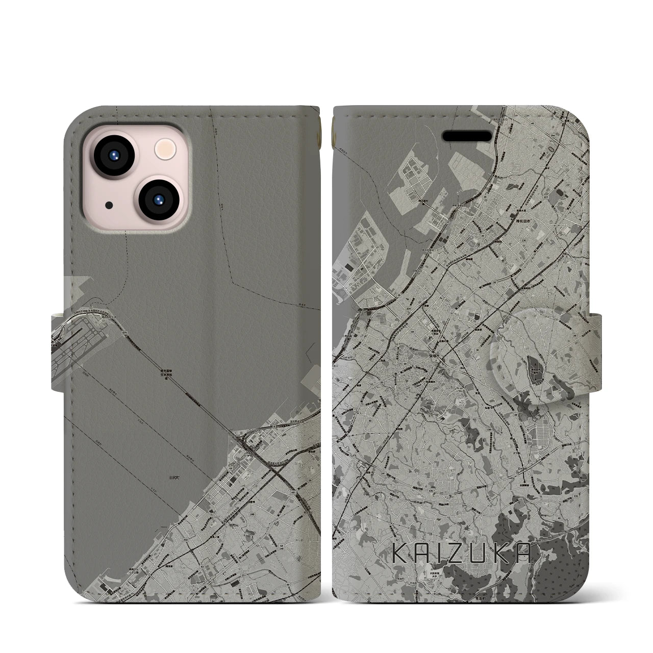 【貝塚(大阪府)】地図柄iPhoneケース(手帳タイプ)