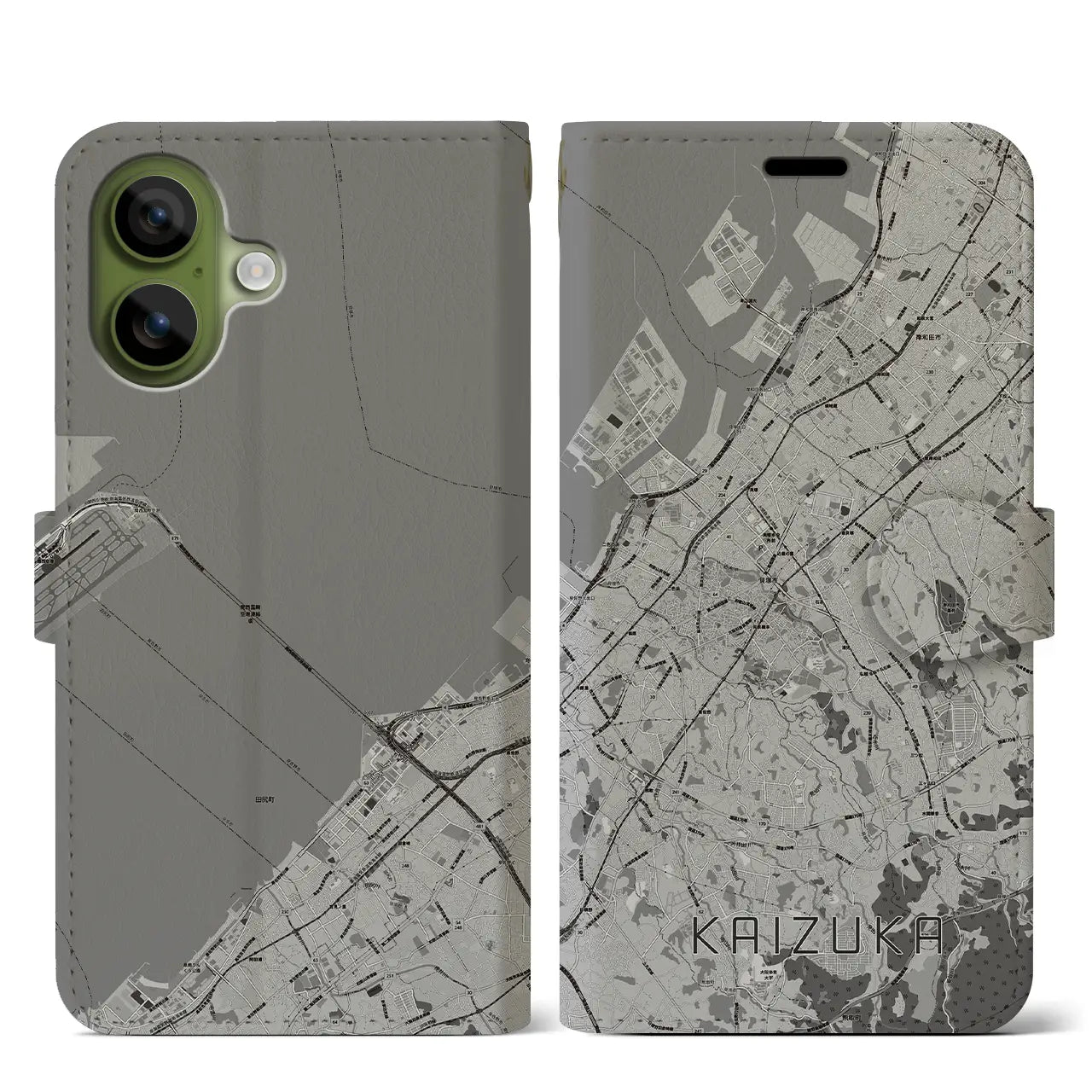 【貝塚(大阪府)】地図柄iPhoneケース(手帳タイプ)